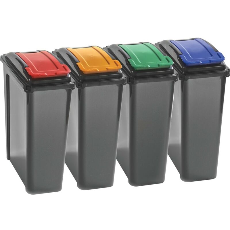 Zoro Select - Lift Top Yellow Recycling Bin - 25 Litre