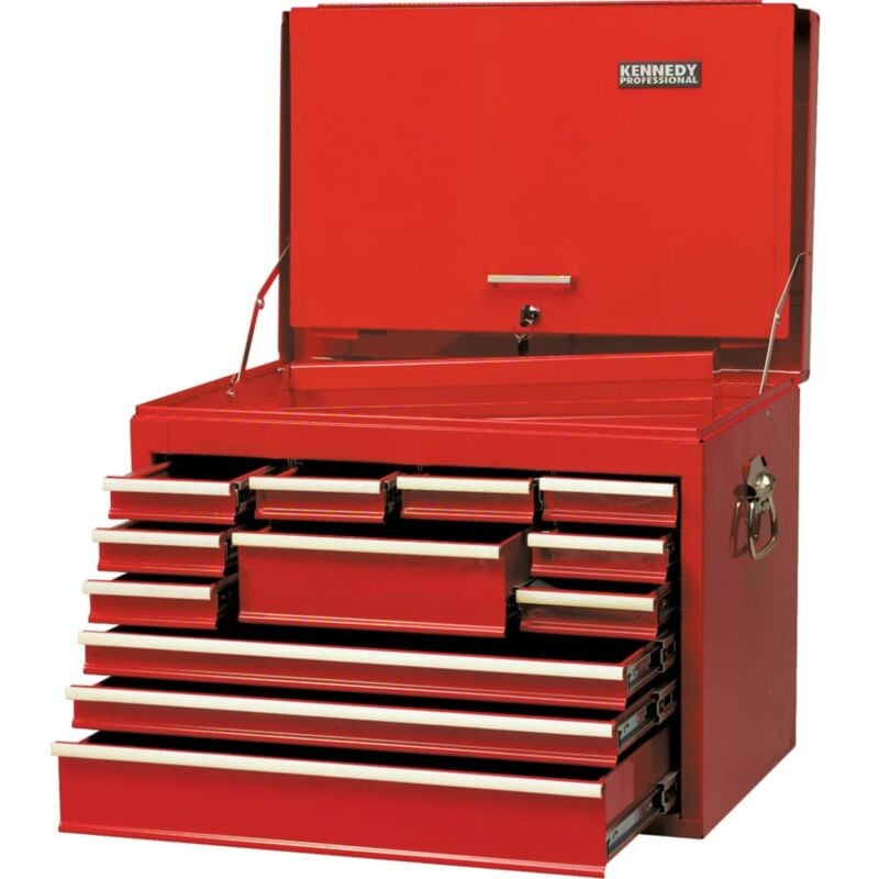 Pro Red 12-Drawer Extra Deep Tool Chest - Red - Kennedy