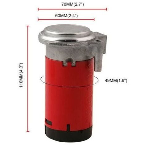 Red 12V Air Compressor Air Pump Kit, Electric Horn with Hose Electromagnetic Motor, Used for Super Loud Trumpet to Replace Any Car Air Pump Kit