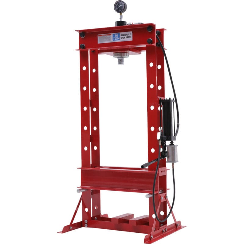 Livingandhome - Red 30 Ton Hydraulic Press with Pressure Gauge