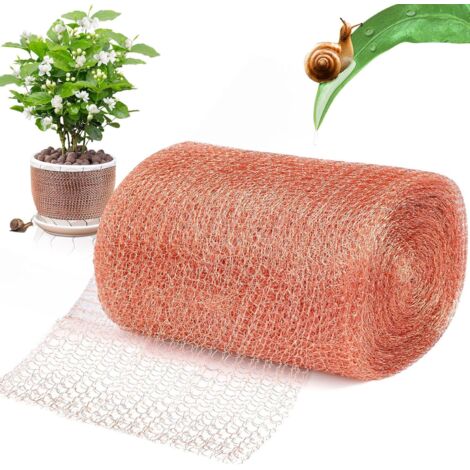 Red antibabosas y caracoles, 12,7 cm x 9 m. Red de cobre antibabosas, cinta de cobre contra caracoles, para protección de semillas, jardín, malla antirroedores para babosas y caracoles.