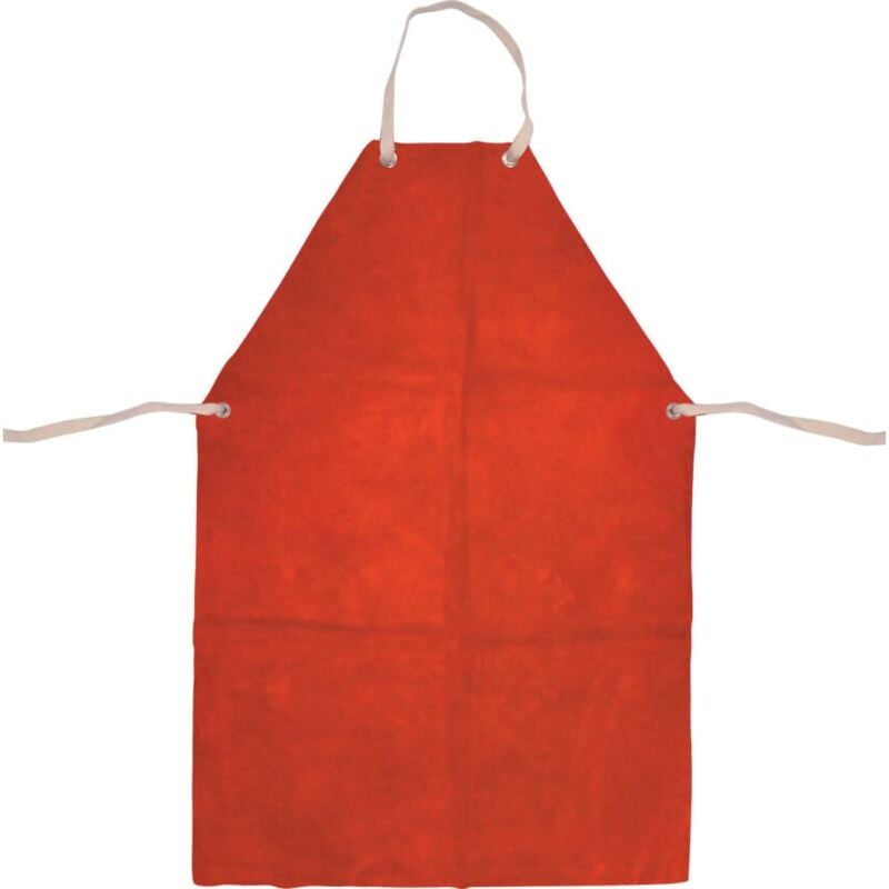 Leather Welders Apron - Ties - Red - 24 x 36 - Red - Kennedy