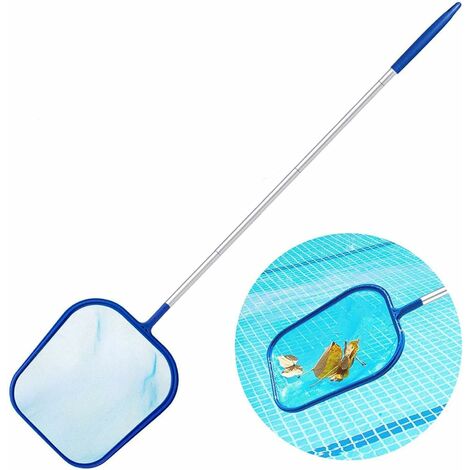 Red de aterrizaje de piscina para limpiar hojas flotantes, insectos, gran herramienta de limpieza de piscina (azul)