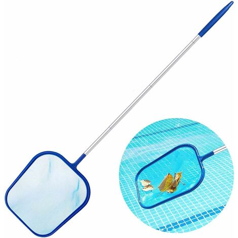 Red de aterrizaje de piscina para limpiar hojas flotantes, insectos, gran herramienta de limpieza de piscina (azul)