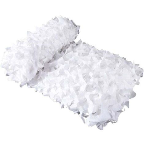 Red de camuflaje rectangular blanca con diseño de protección solar, ideal para jardines, coches y camping (3 x 4 m).