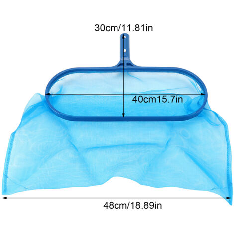Red de hojas de ABS azul con malla fina para una limpieza rápida de estanques y piscinas.