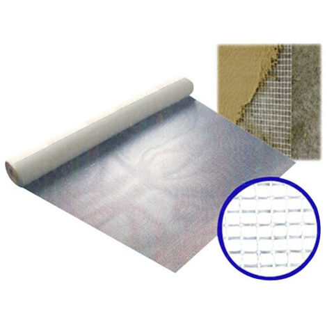 Red de malla ligera para enlucido Brixo 50 m – Malla 4x5 mm – Fibra de vidrio blanca – Interiores