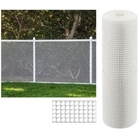 Red de Plástico para Balcones y Terrazas 1 x 5 m Malla de Plastico blanco Cuadros 2 cm Malla Plastica Cuadrada