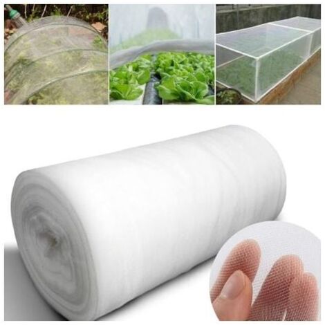 Red de protección contra insectos, 3 x 5 m, red de protección de jardín de malla fina para verduras, frutas y flores, color blanco