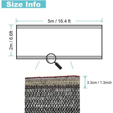 Red de protección solar YMYNY, cubierta de malla, bloquea el 50 % de los rayos UV, color negro, adecuada para plantas de jardín, flores, invernaderos, graneros o perreras, 2 m x 5 m
