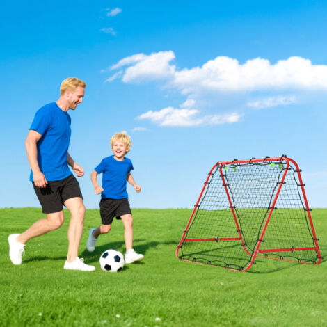 Red de Rebote Plegable con Ángulo Ajustable para Entrenamiento de Fútbol Béisbol y Tenis 100x95x90 cm Rojo