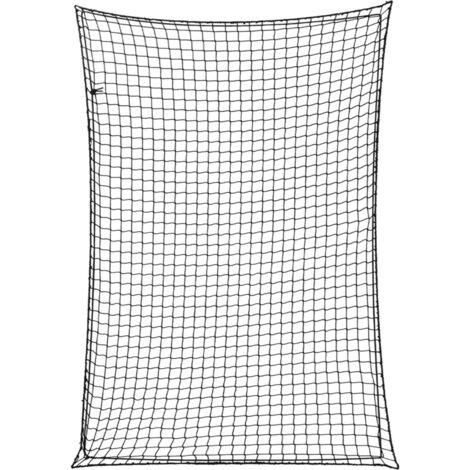 Red de remolque con cuerda elástica PP negro 5x3,5 m