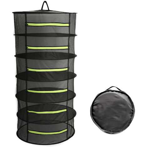 Red de secado colgante plegable BR-Life, cesta de secado de 6 capas, estante de secado grande, red de almacenamiento, tienda de campaña, brote de hierba, planta seca