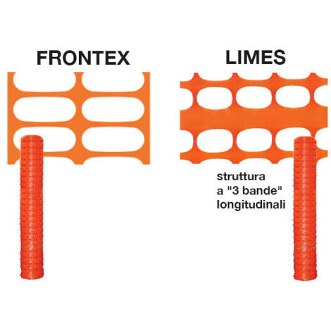 Red de señalización de obra naranja 50m H180cm malla 80x45mm – Frontex – uso para delimitación de áreas de trabajo – Brixo