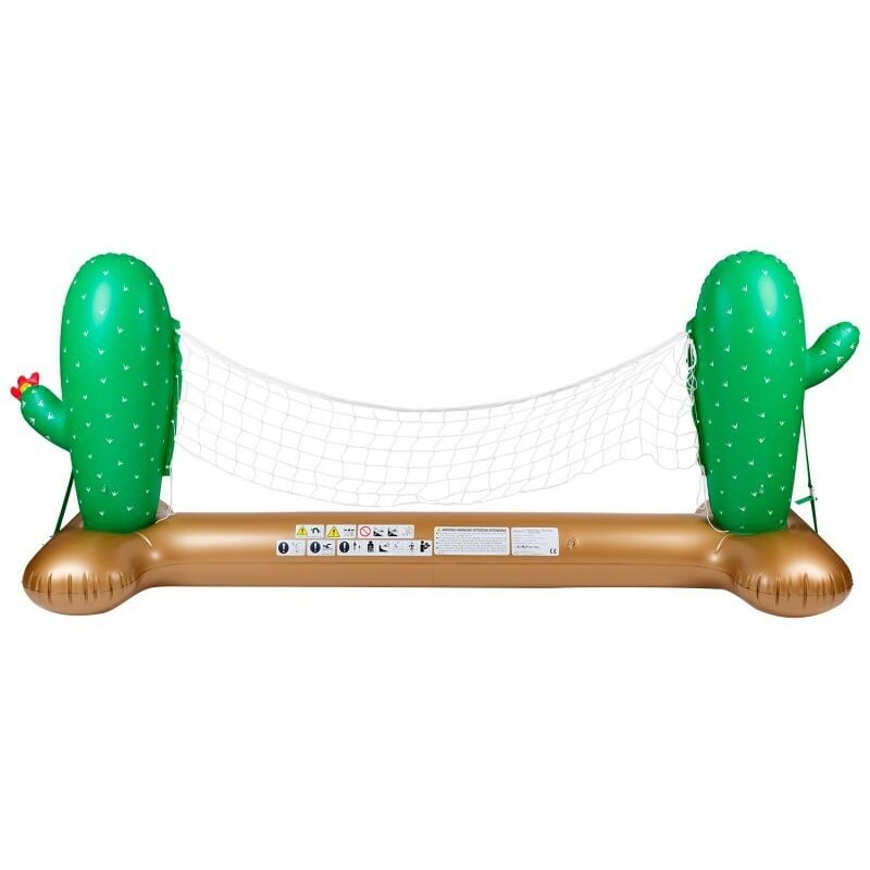 

Red de Voleibol Inflable y Flotante para Piscina y Playa, 274 x 165 x 37 cm - Diseño de Cactus - Verde