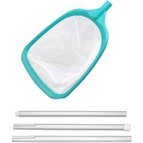 Red desnatadora de piscina KZQ con pértiga: barredora de hojas para estanques y spas con red ultrafina y profunda para piscinas infantiles.