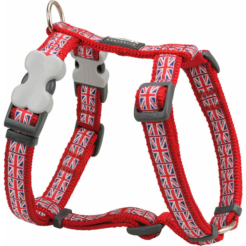 Image of Red Dingo - Imbracatura per Cani style union jack flag 45-66 cm Rosso 36-59 cm
