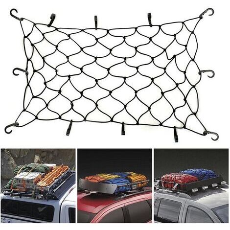 Red elástica de malla para el techo del coche para equipaje, cubierta de almacenamiento de cuerda