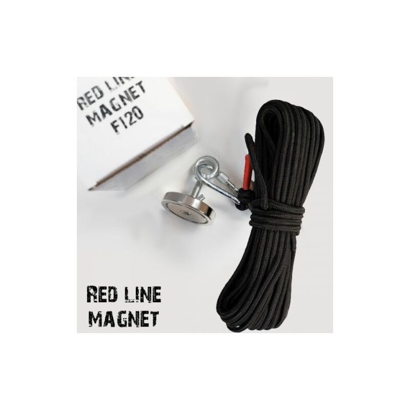 Image of Red Line - Magnete Fishing neodimio fino 120 Kg + Corda mt.20 - F120