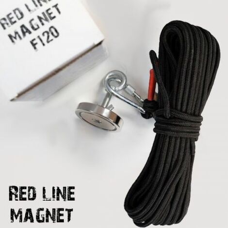 RED LINE Magnete Fishing neodimio fino 300 Kg + Corda mt.20 - F300