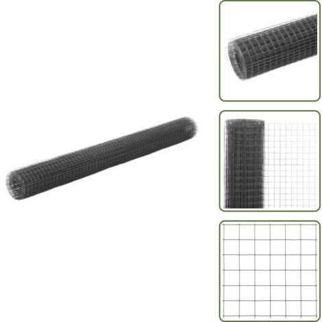 Red para aves - vidaXL Alambrada de gallinero acero revestimiento PVC gris 25x1,5 m - Cercado para ganado