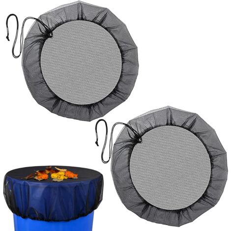 Red para barril de lluvia (2 piezas), cubierta con cordón, cubierta redonda (60 cm de diámetro)