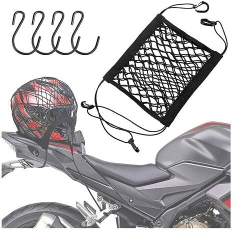 Red para casco de motocicleta KZQ, con 4 ganchos, para bicicleta, motocicleta, fijación de casco, etc. (negra)