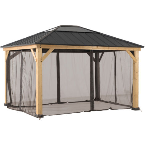 Red para cenador de madera de cedro 393cm x 452cm