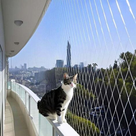 AIPERQ Red para gatos de balcón, red antipájaros de 5 x 5 m, red para gatos de balcón, red para pájaros de hilo de nailon, red de protección para gatos, redes de jardín, red de protección para fresas, red de