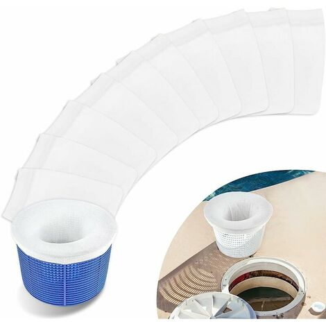 Red para skimmer de piscina, calcetines para skimmer, 10 piezas, filtro para skimmer para piscina, calcetín para piscina, calcetines para skimmer para piscina, filtro de hojas, cabello, insectos, pole