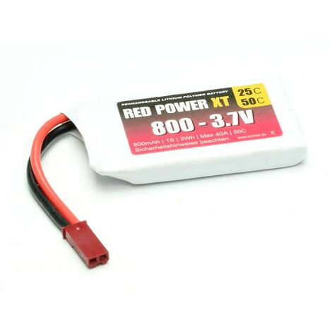 Red Power Pack de batterie (LiPo) 3.7 V 800 mAh 25 C Softcase JST, BEC
