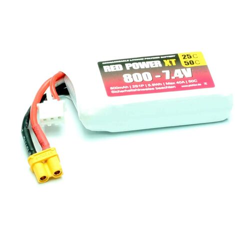 Red Power Pack de batterie (LiPo) 7.4 V 800 mAh 25 C Softcase XT30