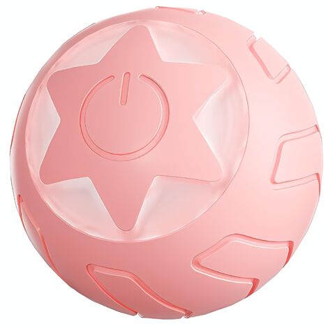 Red Rose Ball with Star Pattern, Interactive Toy for Dogs and Cats, Entertainment and Sports Stimulation, 2 Modes, Type-C Rechargeable Activity Toy for Cat