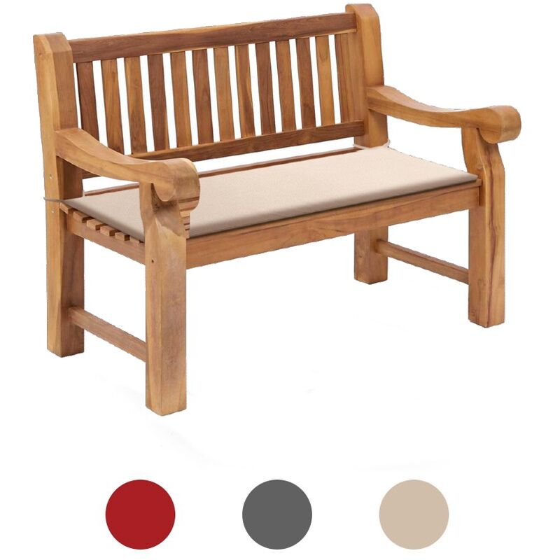 Trueshopping - Red Water Repellent Outdoor Garden Bench Padded Cushion Pad Swing Seat Wooden - Red