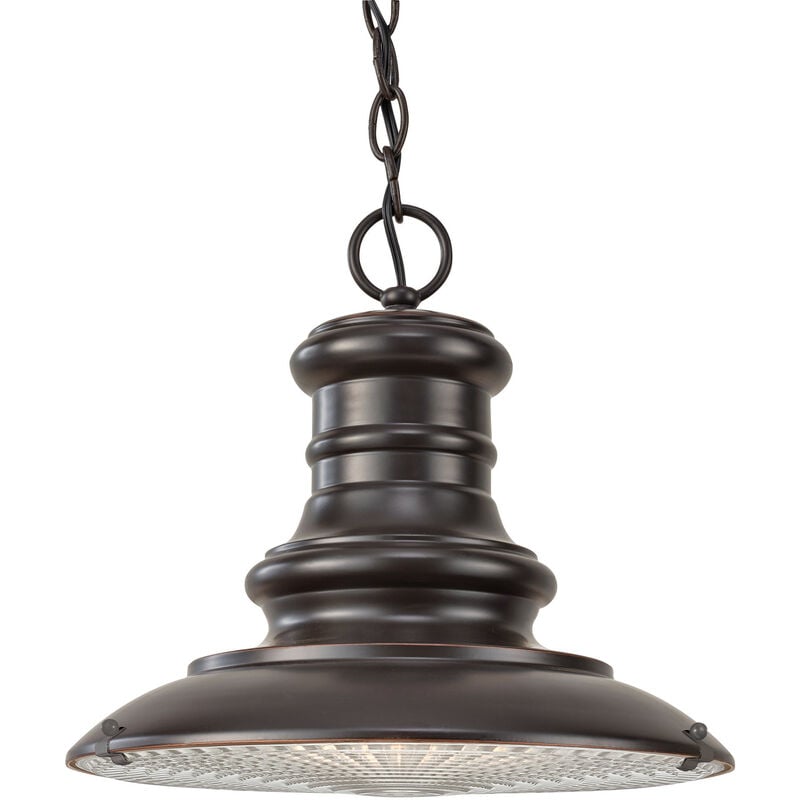 Elstead Redding Station - 1 Light Medium Outdoor Ceiling Chain Lantern Restoration Bronze, E27