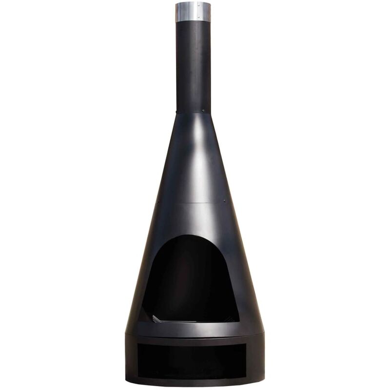 

RedFire Chimenea Kingston acero negro mate 160x60 cm