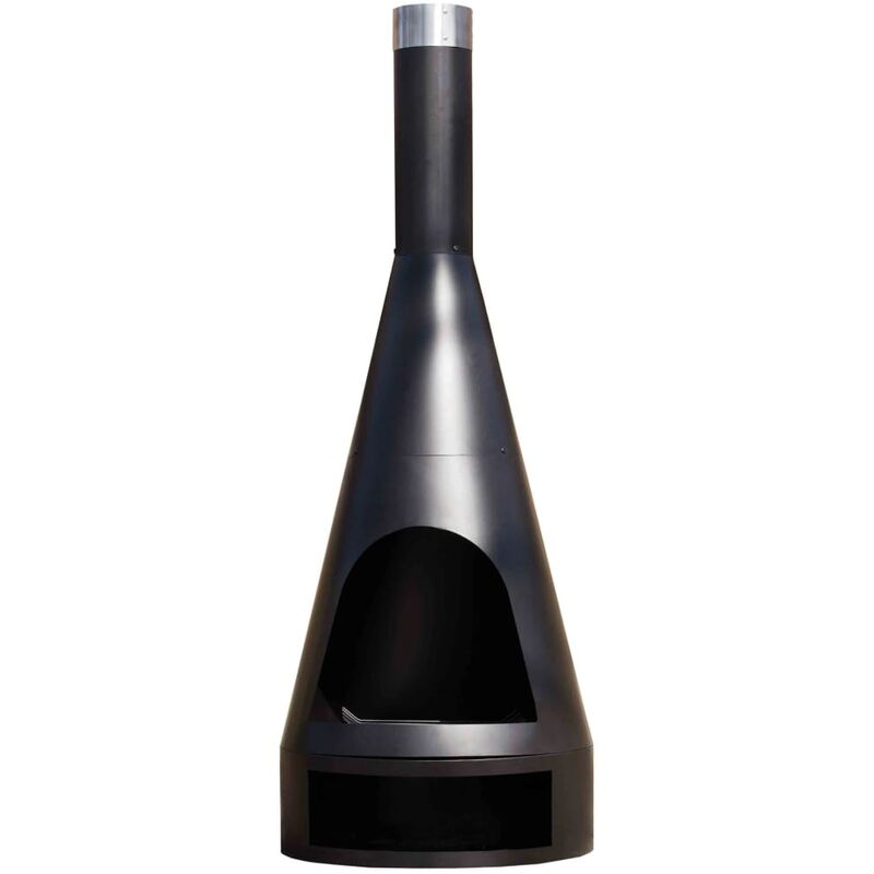 

RedFire Chimenea Kingston acero negro mate 160x60 cm - Negro