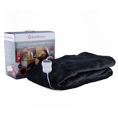 Rediffusion Heated Throw Luxury CosySnug Black