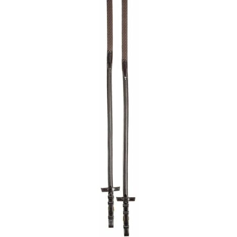Redini Tattini in cuoio anallergico e gomma morbida con interno in nylon: Pony mm 16, 5/8” (lunghezza 140 cm), marrone (04)