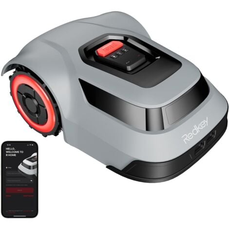 Redkey MGC1000 Mähroboter Rasenmäher Roboter - Rasenroboter mit Begrenzungskabel 1000m² C-TOF Technologie Pfadplanung Kartenzeichnen 45% Steigfähigkeit APP-Steuerung Leise 57dB