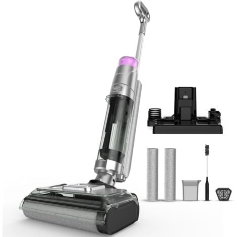 Redkey W13 Nass Trockensauger kabellos, Kantenreinigungsbürste, akku Nass Trocken Staubsauger, Selbstreinigung & Selbsttrocknend, 17500Pa, 45min Laufzeit 900ml Wassertank für Hartböden, Tierhaare