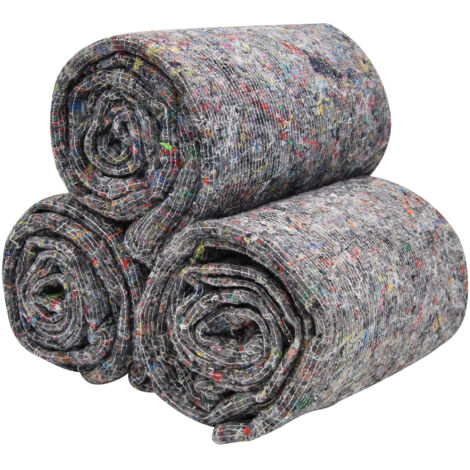 REDLACK - Lot de 5 Couvertures de Déménagement 150x200 cm – Protection Meubles Transport Stockage travaux – Textile Recyclé 350g/m² Gris