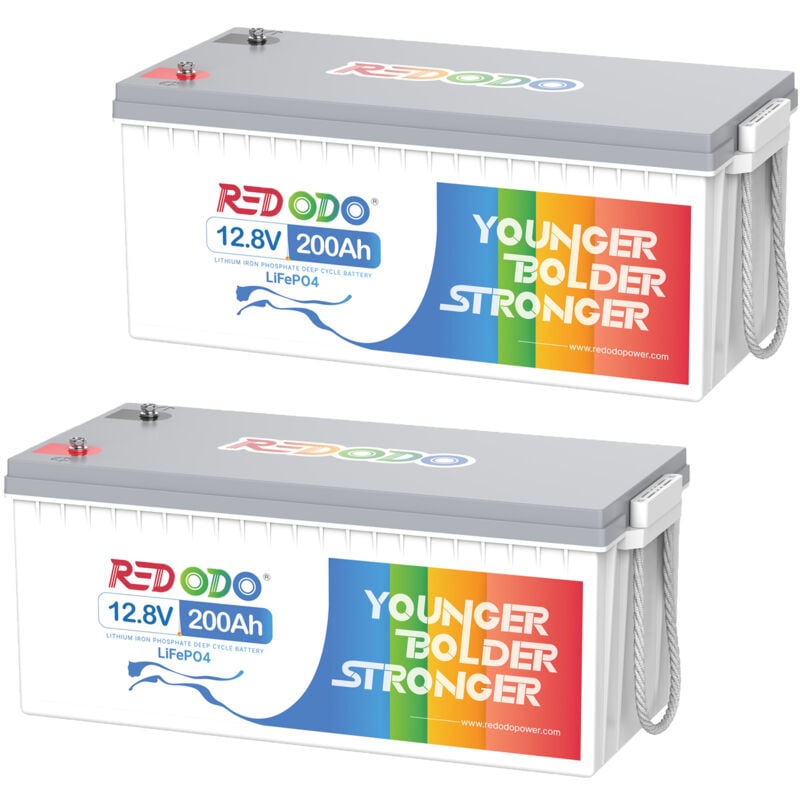 Batterie au lithium 12V 200Ah rechargeable LiFePO4, bms 100A intégré, 4000-15000 Cycles, 2560Wh Energie, pour systèmes solaires,kits de panneaux