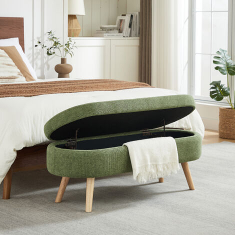 REDOM Banc de rangement, design compact, coffre ventilé, montage facile, chenille verte