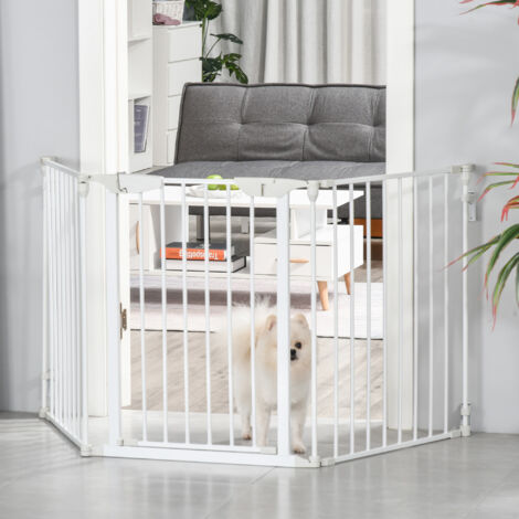 REDOM Bascule Agility pour chien sécurité 180x3x74.5cm Porte automatique Pliable métal blanc