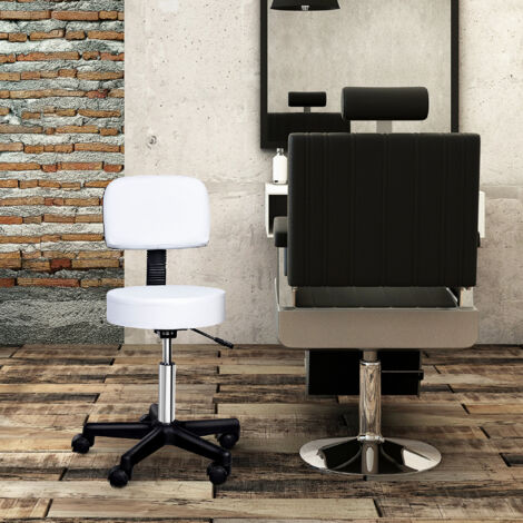 REDOM Chaise de bureau 35x84 cm Hauteur réglable Rembourrage épais Cuir reconstitué Blanc
