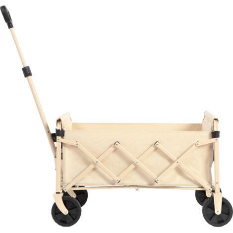 REDOM Chariot pliable à roulettes, design amovible, ouverture et pliage rapides, poignée à rebond automatique, acier beige