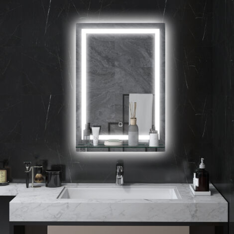 REDOM Miroir de salle de bain 50x70 cm pour boîtier IP44, panneau de commande pour panneau de commande