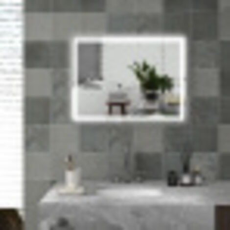 REDOM Miroir de salle de bain 80x60 cm à intensité lumineuse réglable, fonction mémoire et surface antibuée