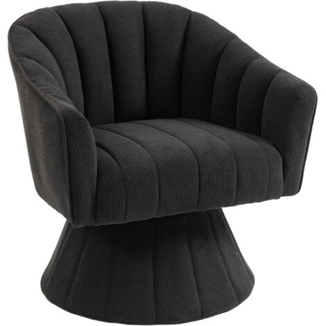 REDOM Poltrona relax 70x66x72cm, girevole e ergonomica, seduta e schienale imbottiti, base stabile, nero, per ufficio e casa